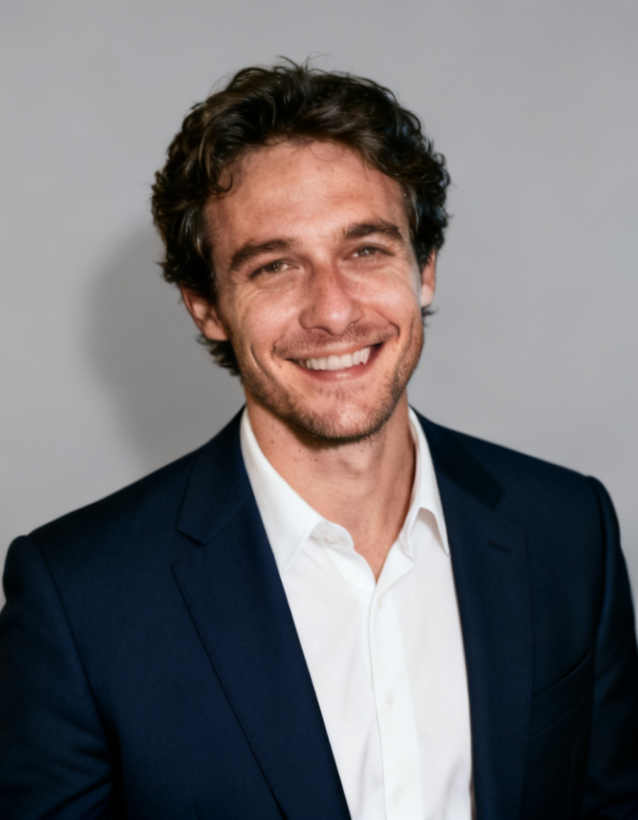Selfie turned into a professional headshot with AI — after editing with AI
