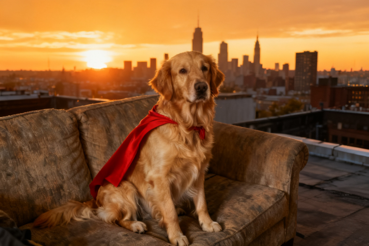 Dog photo edited with AI — after editing with AI