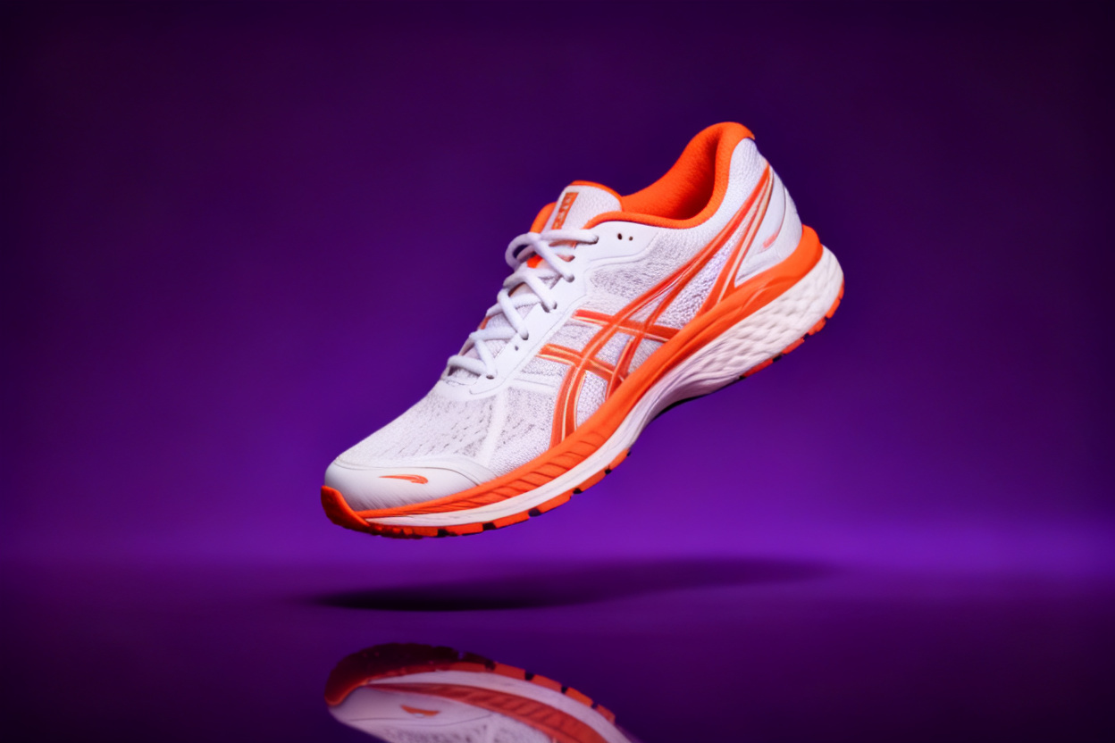 Sneaker photo turned into a studio product shot — after editing with AI